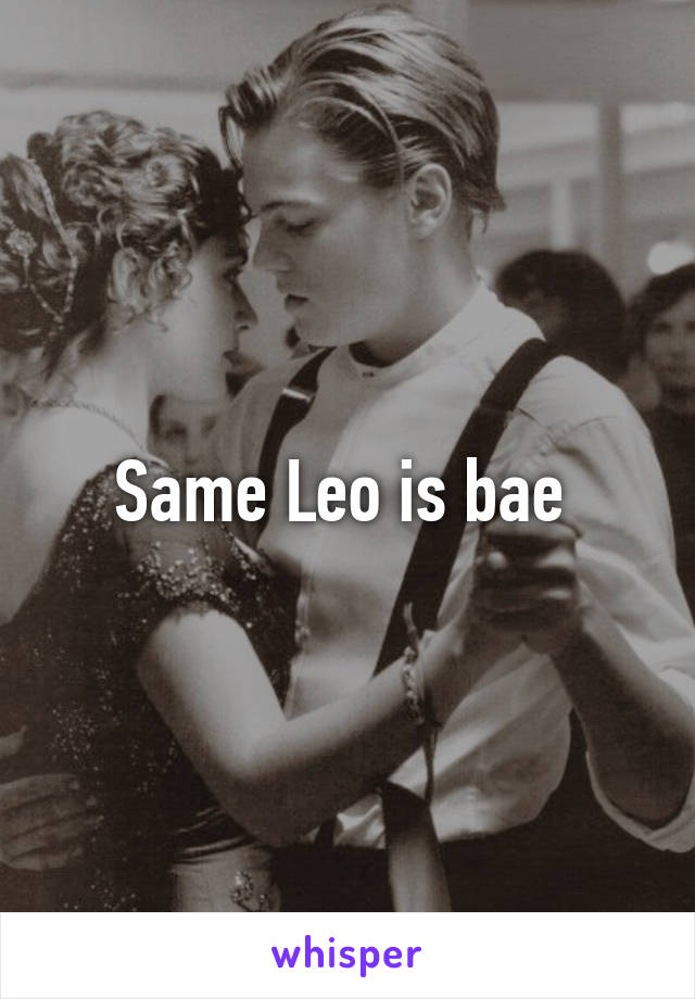Same Leo is bae 