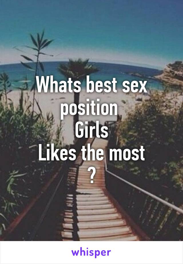 Best positions for girls