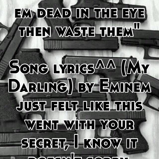 Tell Em Why Look Em Dead In The Eye Then Waste Them Song Lyrics My Darling By Eminem Just Felt Like This Went With Your Secret I Know It Doesn T Sorry