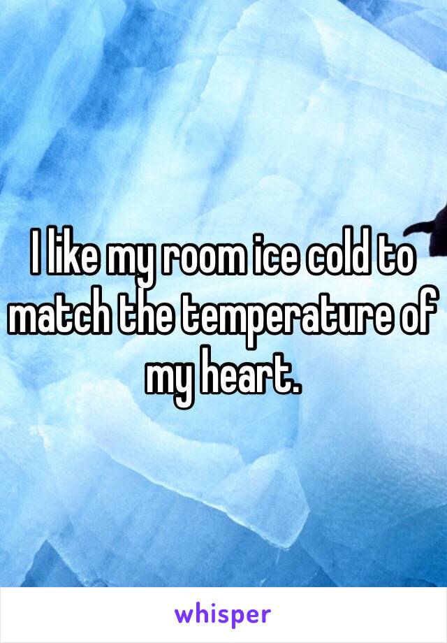 I Like My Room Ice Cold To Match The Temperature Of My Heart