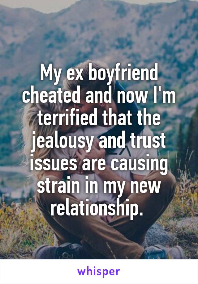 My ex boyfriend cheated and now I'm terrified that the jealousy and trust issues are causing strain in my new relationship. 