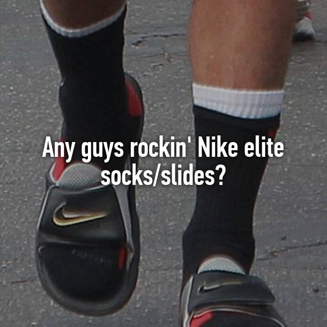nike slides and socks