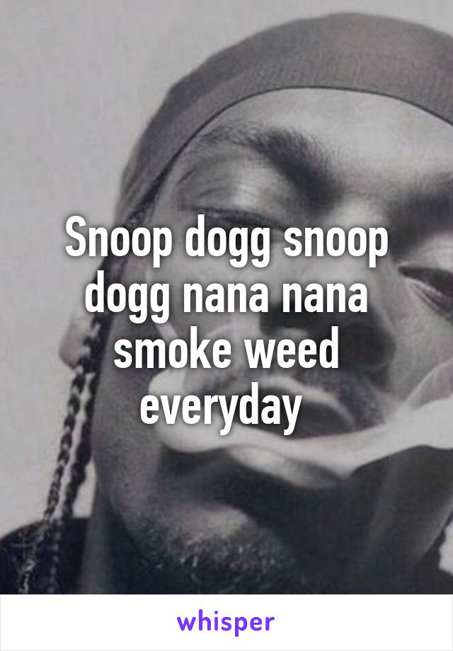 Snoop Dogg Snoop Dogg Nana Nana Smoke Weed Everyday