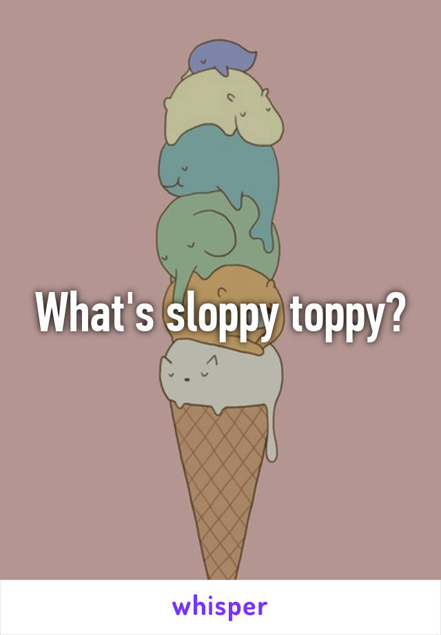 what does sloppy toppy mean