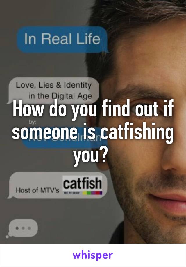 what to do if someone is being catfished
