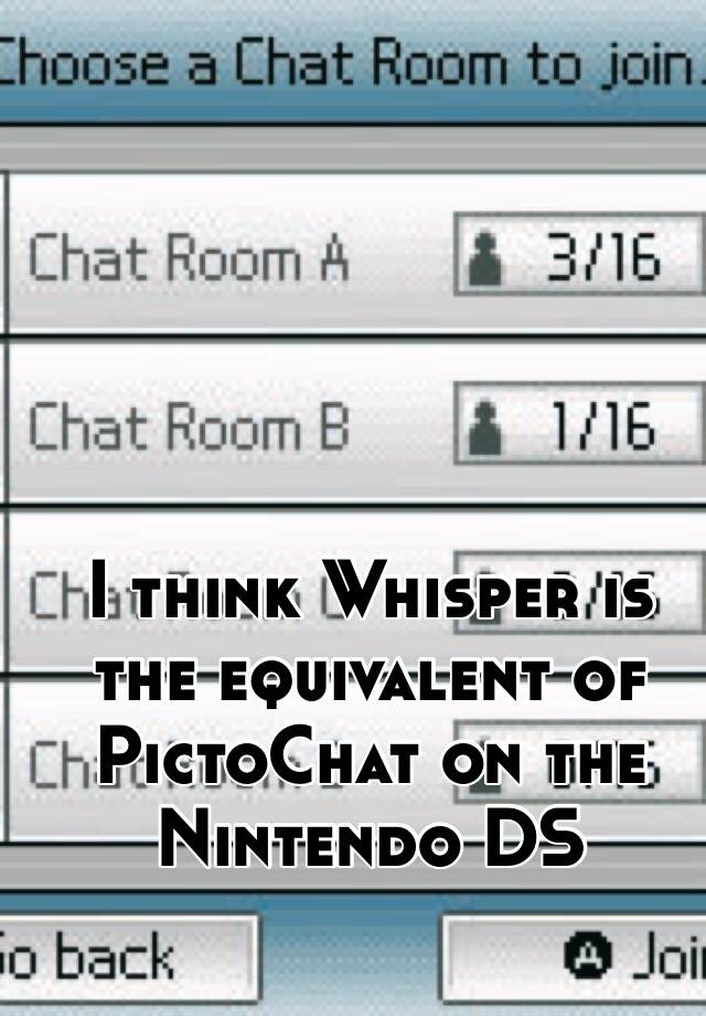 I Think Whisper Is The Equivalent Of Pictochat On The Nintendo Ds