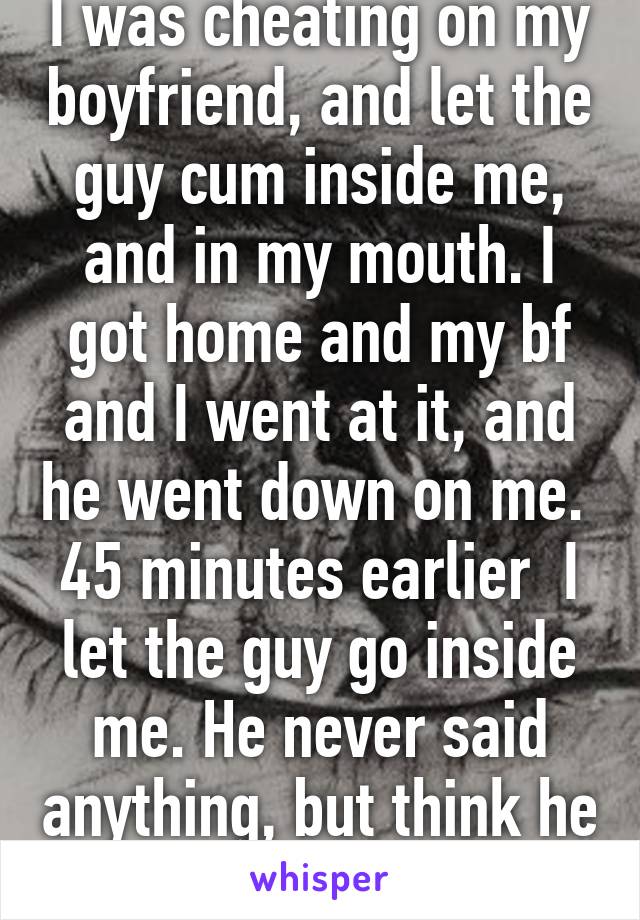 Cumming inside ex
