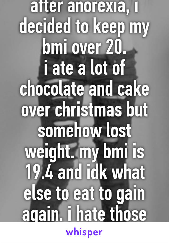 After Anorexia I Decided To Keep My Bmi Over I Ate A Lot Of Chocolate