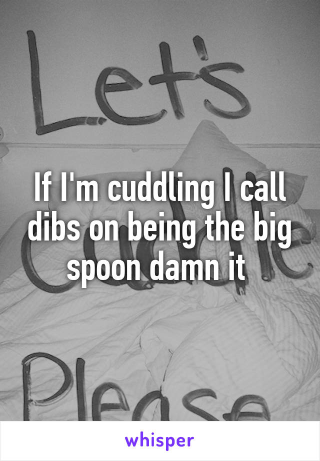 If I M Cuddling I Call Dibs On Being The Big Spoon Damn It