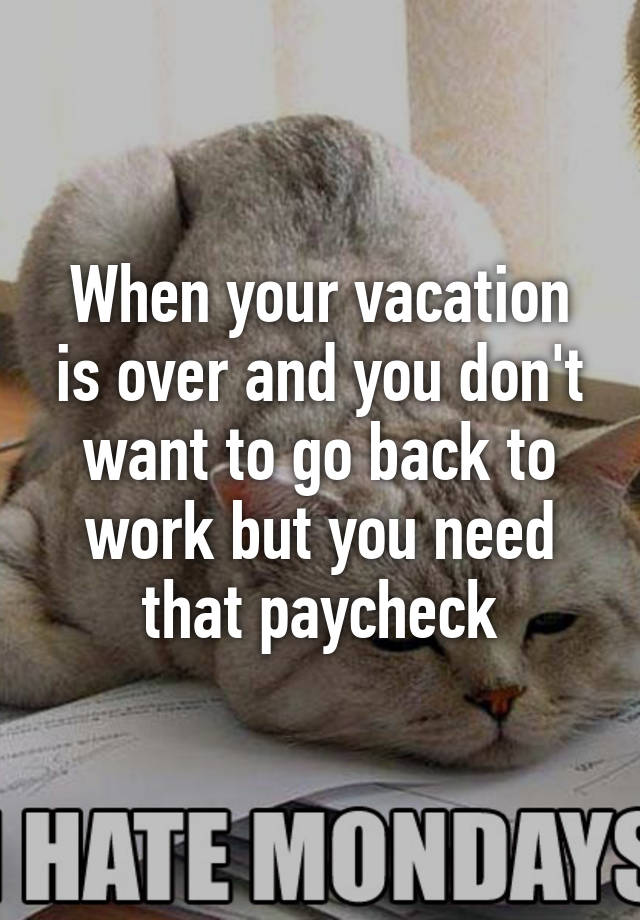 Someone from posted a whisper, which reads "When your vacation is over...