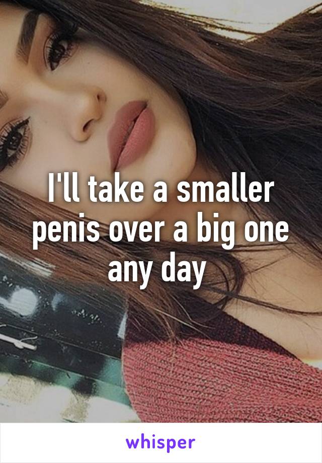 I'll take a smaller penis over a big one any day 