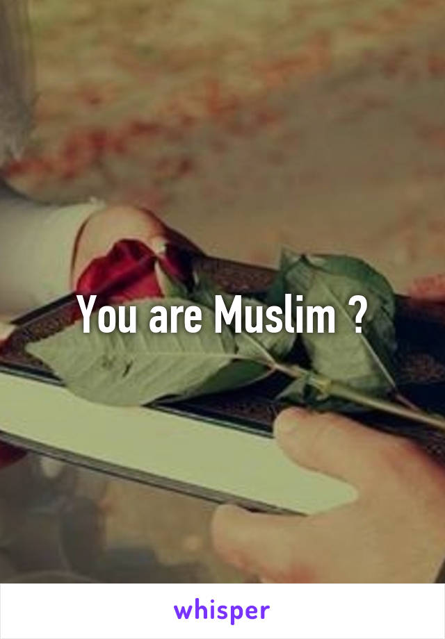 You are Muslim ?