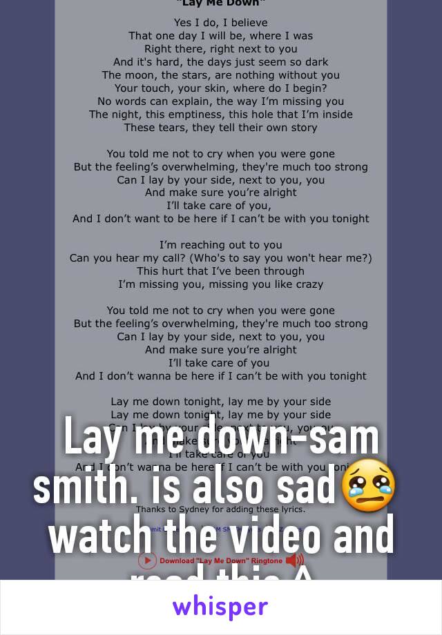lyric sam smith lay me down