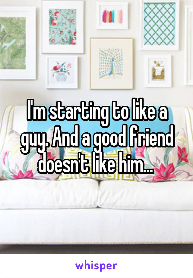I'm starting to like a guy. And a good friend doesn't like him... 