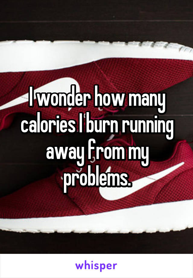I wonder how many calories I burn running away from my problems.