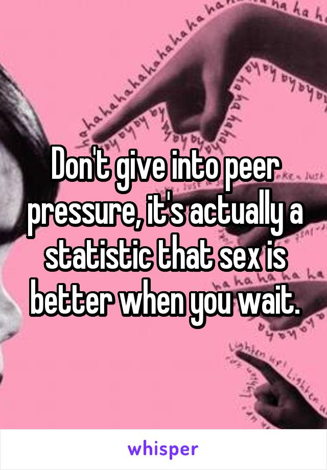 peer pressure and sex