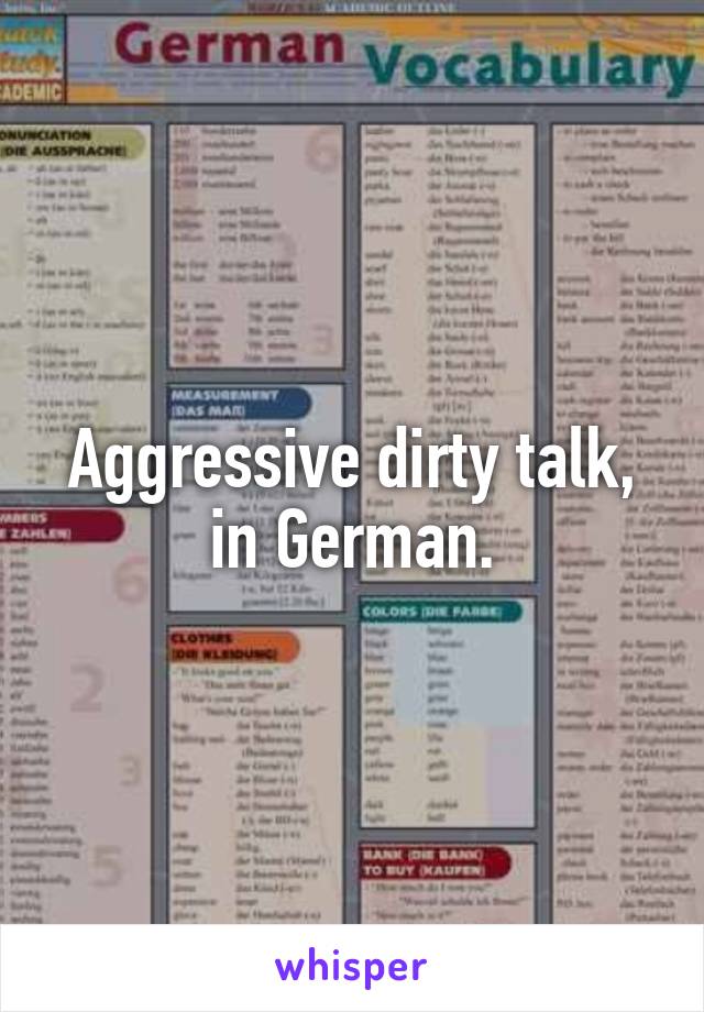 Dirty talk in german
