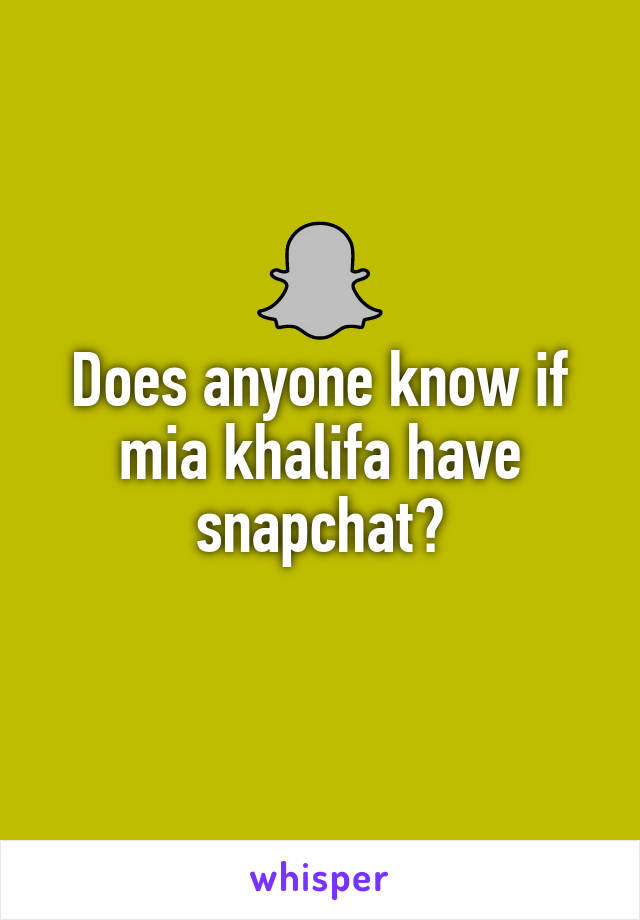 Mia khalifa snapchat username