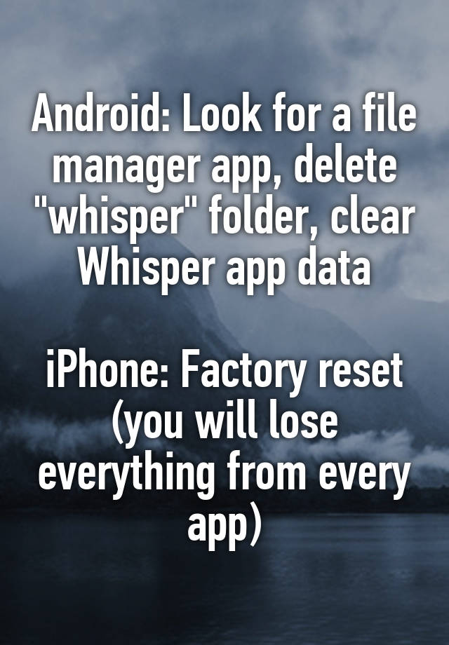 how to delete whisper app account