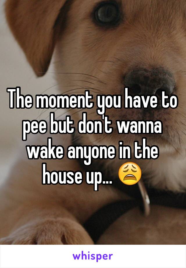 The moment you have to pee but don't wanna wake anyone in the house up... 😩