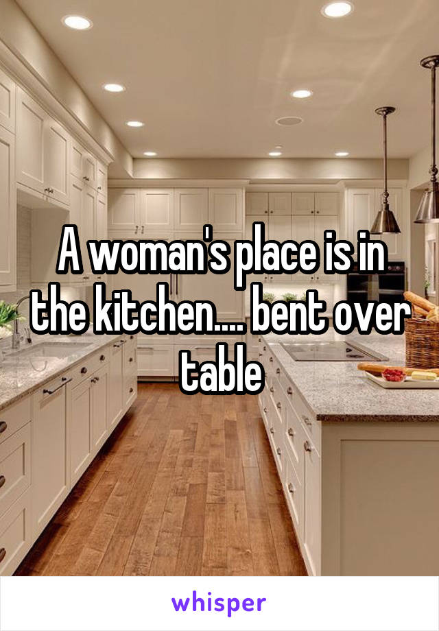 Bent over kitchen counter