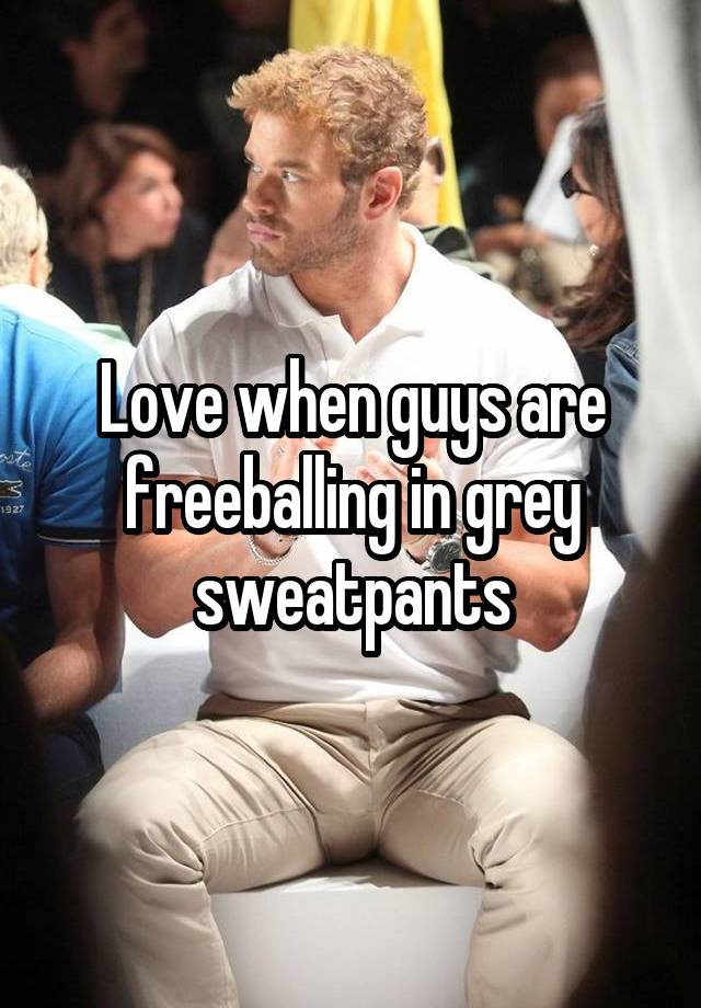 guys freeballing in sweatpants