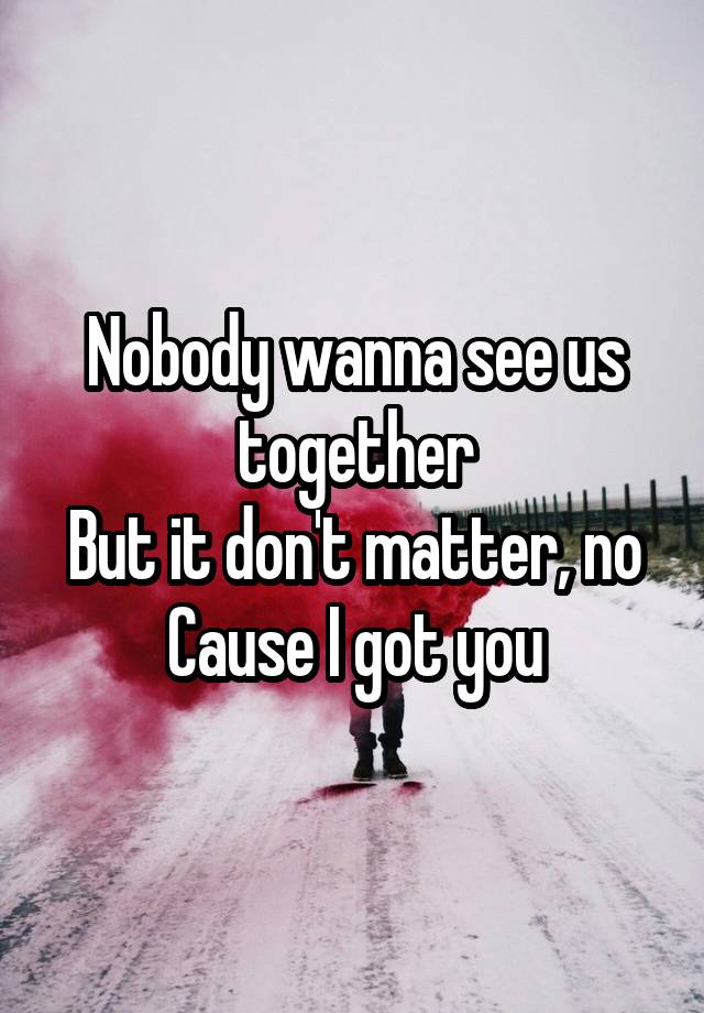 nobody wanna see us together quotes