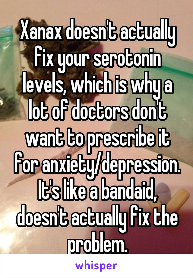 Xanax and serotonin levels