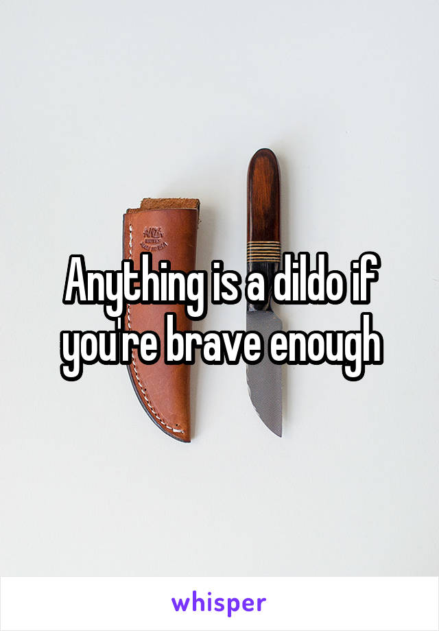 Anything can be a dildo if youre brave enough