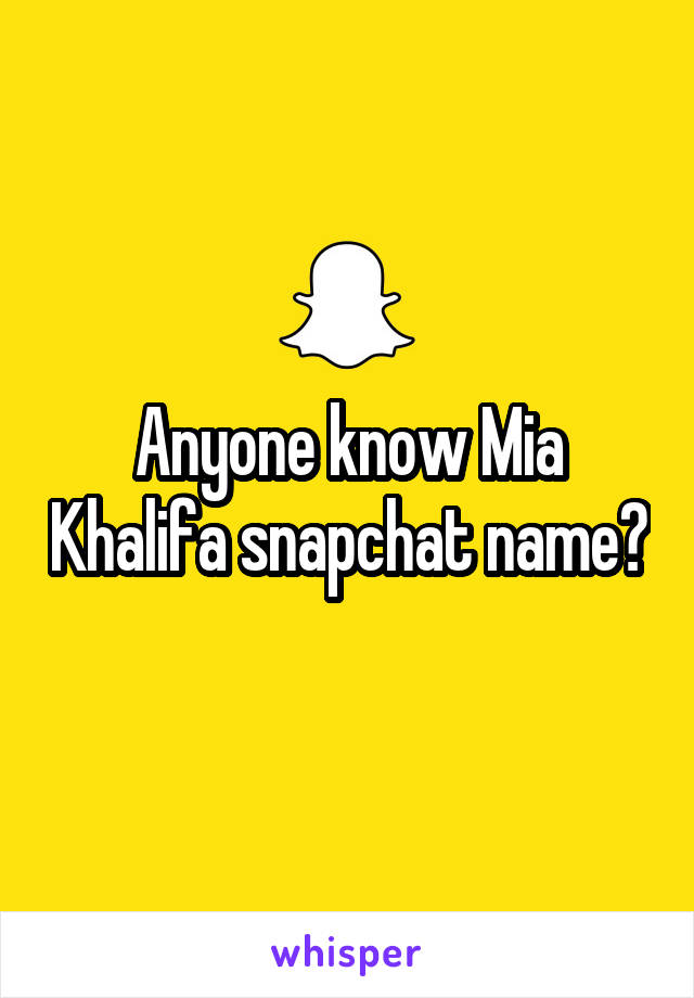 Mia khalifa snapchat name