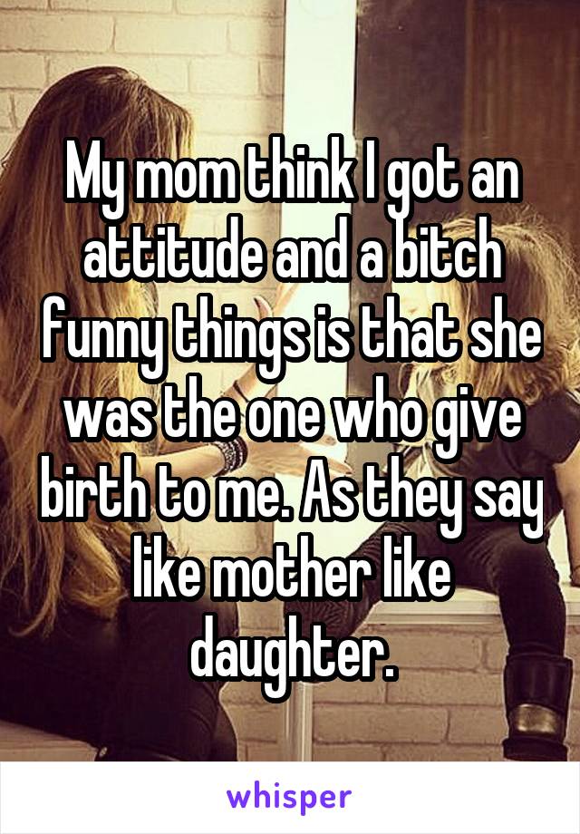 My Mom Think I Got An Attitude And A Bitch Funny Things Is That She Was The One Who Give Birth 3996