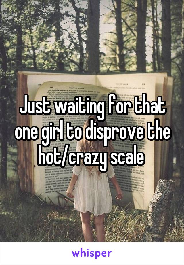 Just waiting for that one girl to disprove the hot/crazy scale 