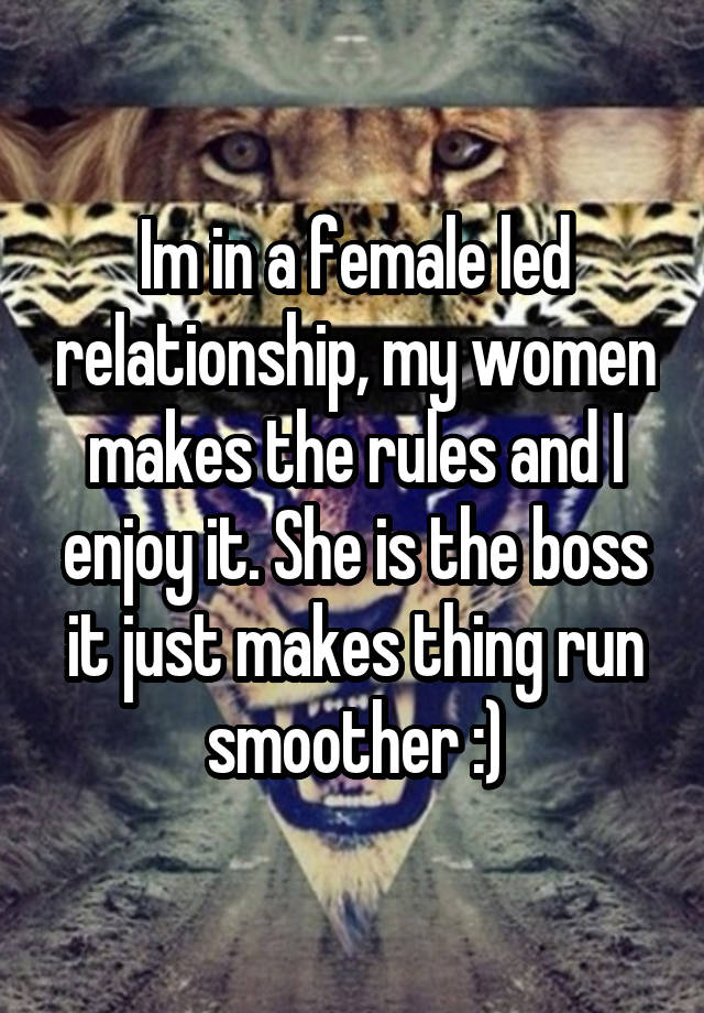 Relationship rules led female Female Led