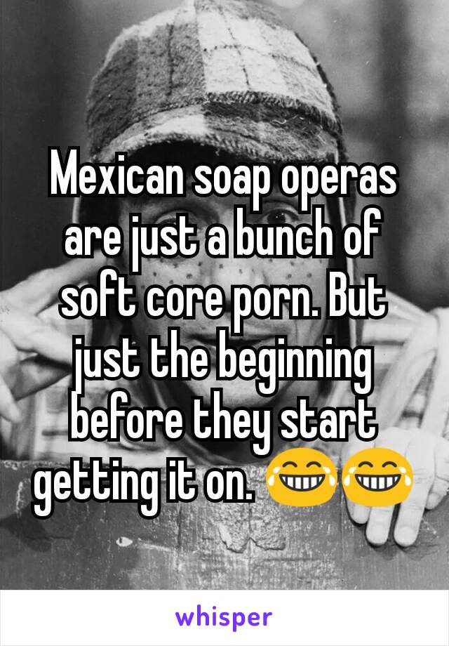 Mexican soap operas are just a bunch of soft core porn. But ...