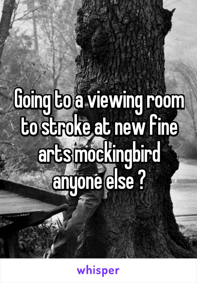 Going To A Viewing Room To Stroke At New Fine Arts Mockingbird
