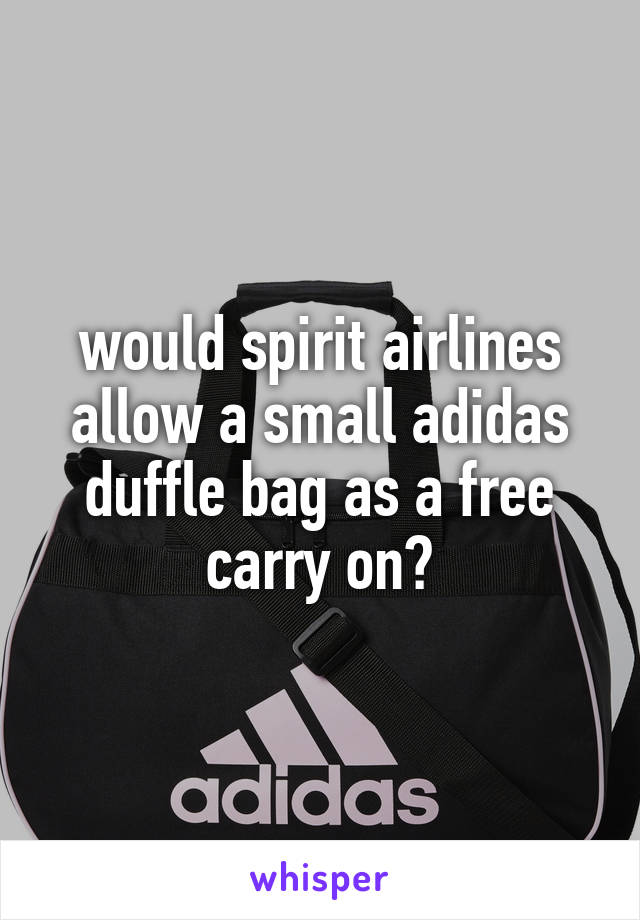 duffle bag on spirit airlines