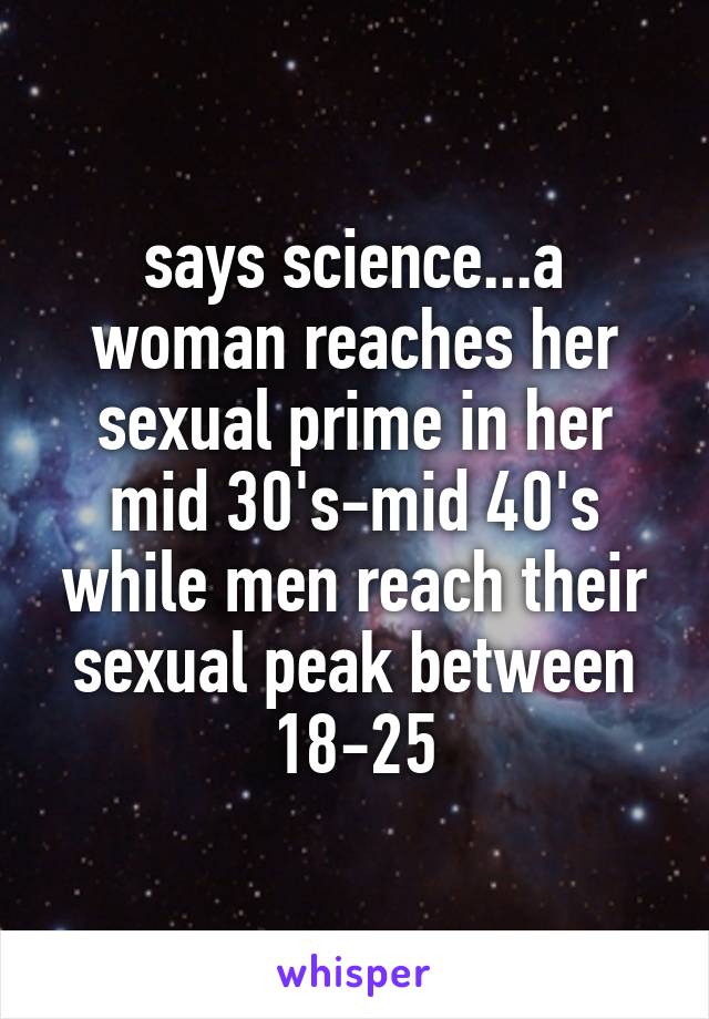 When does a woman reach her sexual peak