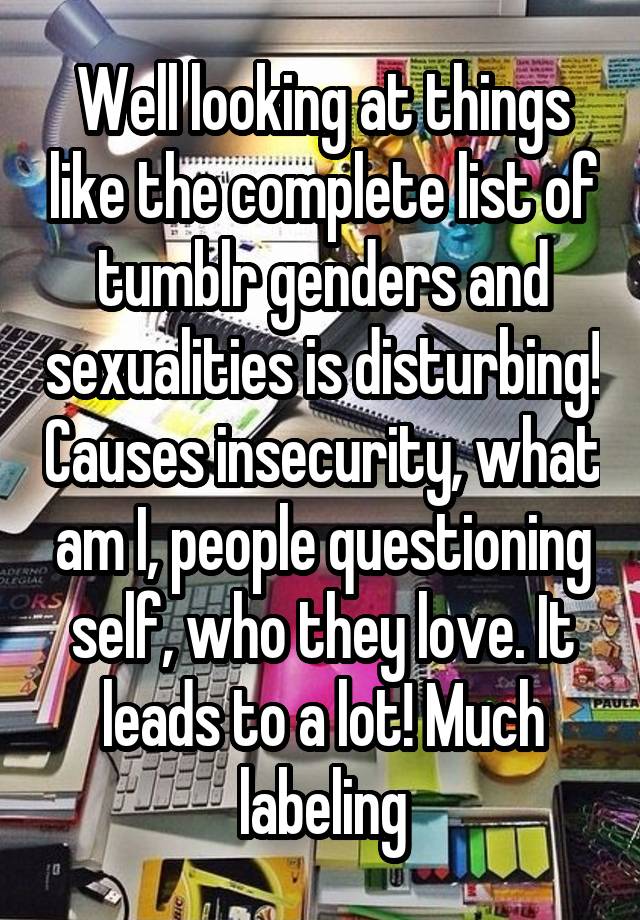 Sexualities list tumblr List of