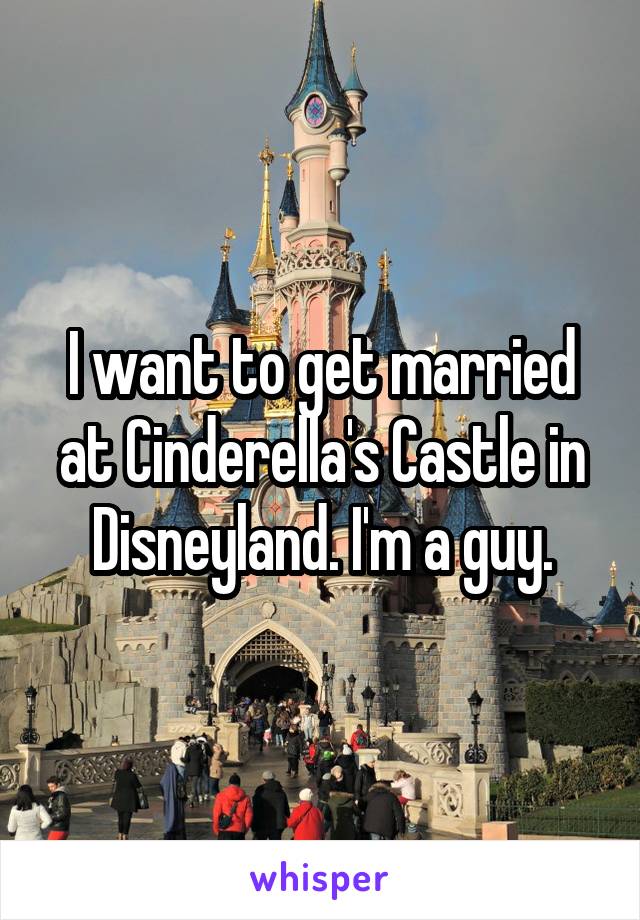 I want to get married at Cinderella's Castle in Disneyland. I'm a guy.