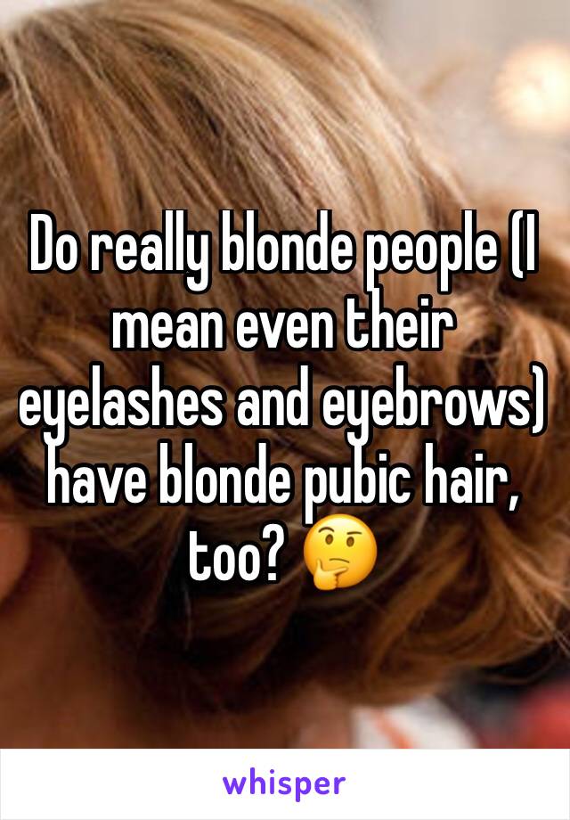 Do Really Blonde People I Mean Even Their Eyelashes And Eyebrows