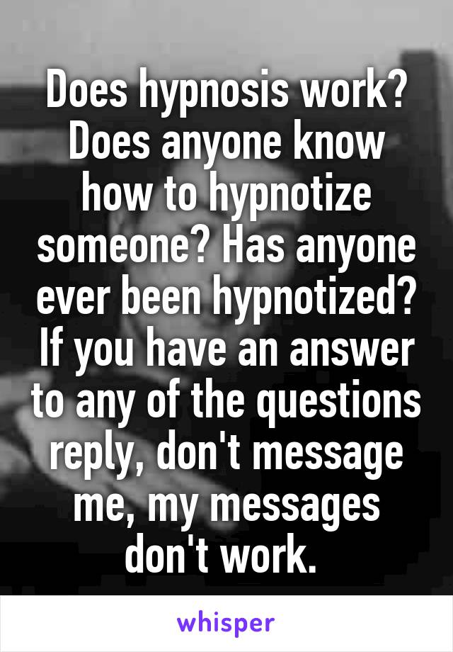 does hypnosis work