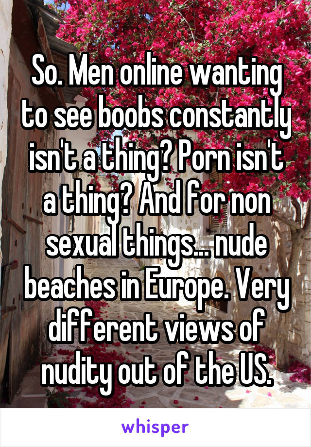So. Men online wanting to see boobs constantly isn't a thing ...