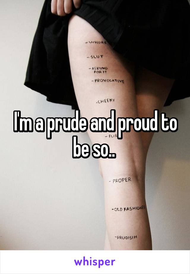 I'm a prude and proud to be so.. 
