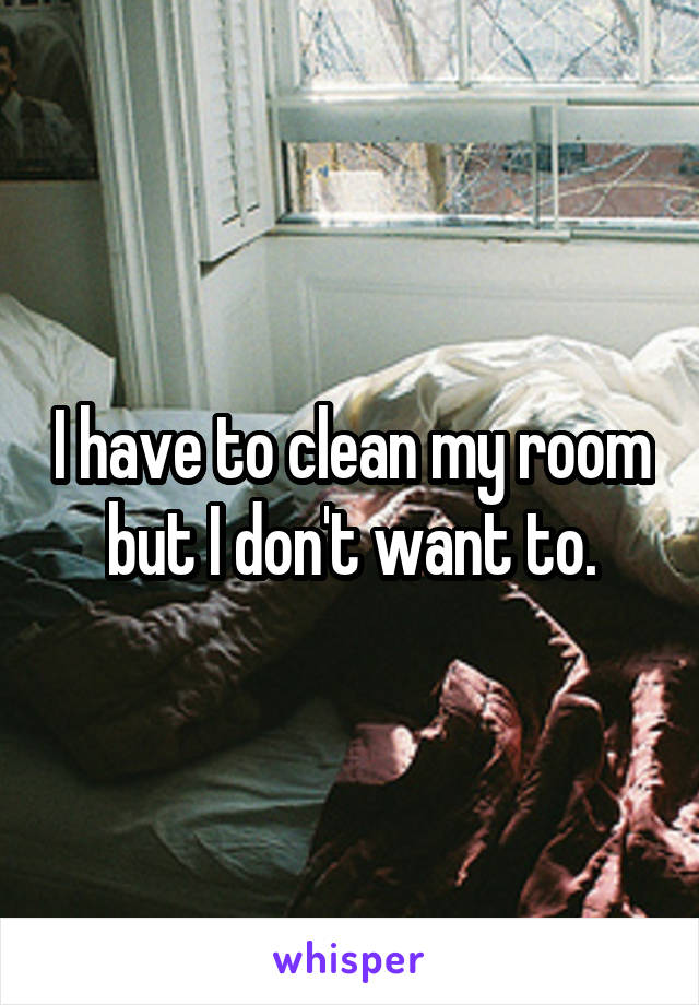 I Have To Clean My Room But I Don T Want To