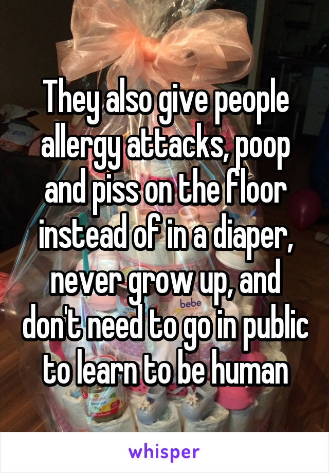 They Also Give People Allergy Attacks Poop And Piss On The