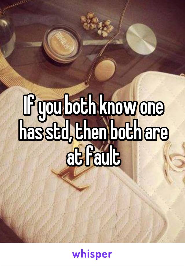 If you both know one has std, then both are at fault