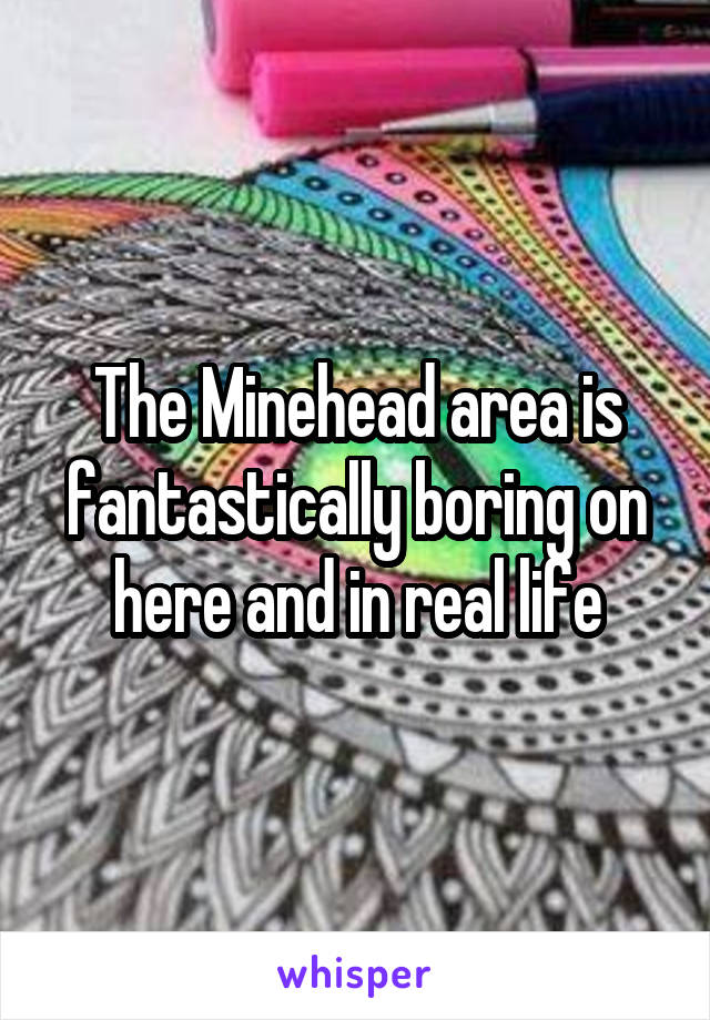 The Minehead area is fantastically boring on here and in real life