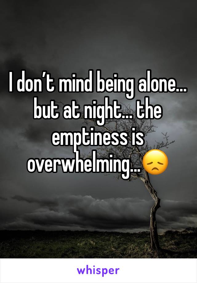 I don’t mind being alone... but at night... the emptiness is overwhelming...😞