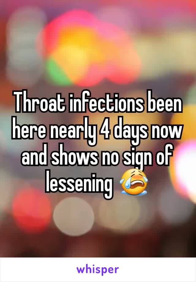 Throat infections been here nearly 4 days now and shows no sign of lessening 😭