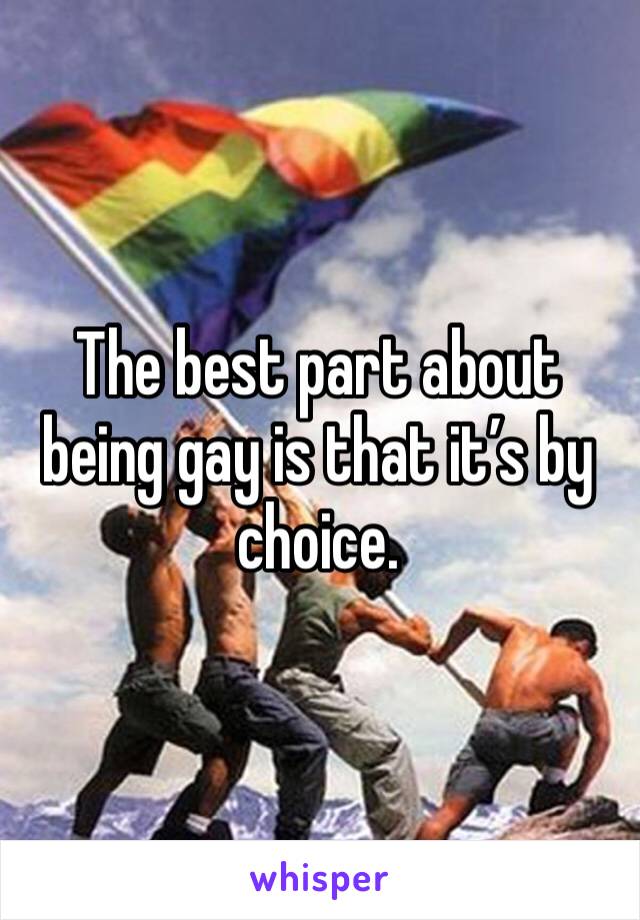 The best part about being gay is that it’s by choice.